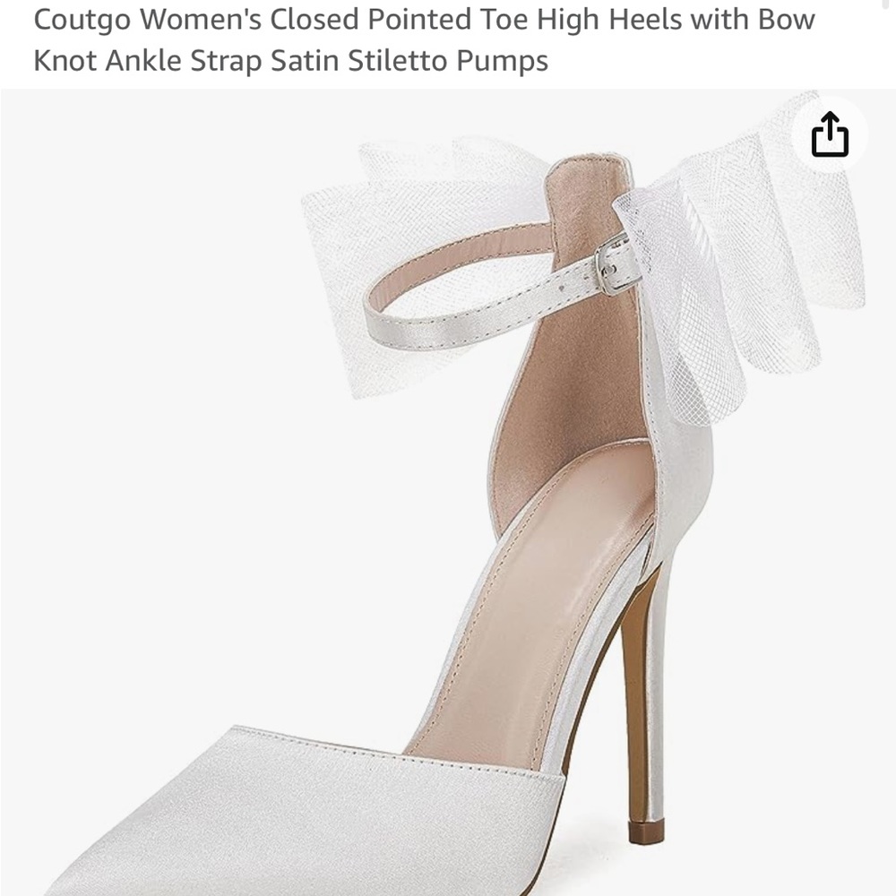 White bridal heels with bow